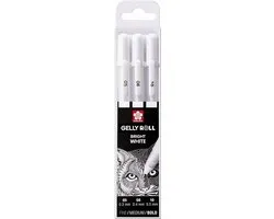 Sakura Basic Set 3 Gelpennen Zuiver Wit Fijn/Medium/Dik
