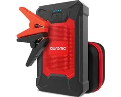 LifeGoods 3-en-1 Jump Starter avec Powerbank - Jump Starter avec chargeur de batterie 12v pour voiture, moto, scooter, bateau - Port USB 5V / 2.4A - Étui de transport - Rouge / Noir