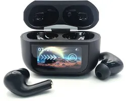 Écouteurs Bluetooth sans fil EISENZ EZ-EH005 avec affichage LED et ANC – Son HiFi – Résistant à l'eau IPX4 – Contrôle tactile – Étui de charge – Noir
