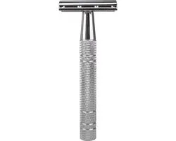 Wellshave Safety Razor Zilver - RVS + 20 Scheermesjes - Vrouwen & Mannen - Scheermes - Veiligheidsscheermes - Double Edge - Single Blade