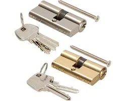 KOTARBAU Locking cylinder 30/35 nickel cylinder lock profile cylinder door cylinder lock lock cylinder security lock double cylinder brass