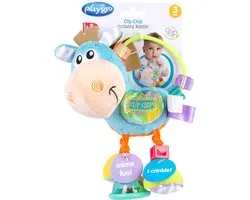 Playgro Clip Clop Rammelaar - Blauw - Activiteitenspeeltje - Rammelaar - Kraamkado - Baby speelgoed - Babyspeeltje - Kinderwagenaccessoire - Knuffeldier - Baby rammelaar - Bijtspeelgoed - Grijpspeelgoed - Baby