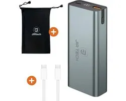 JIR Tech® - Powerbank 10000 mAh - Charge rapide 45 W - Powerbank Speedcharging - 1 port USB et 1 port USB-C - Indicateur LED - Kit d'urgence - Compact, puissant et léger - Batterie externe - Pour iPhone, Samsung et Tablettes - Mini Powerbank