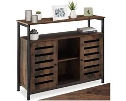 tectake - Armoire murale Warrington 100x37x82cm - brun foncé industriel