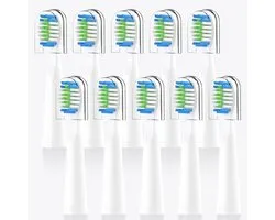 10 stuks reserveborstels, compatibel met Bitvae D2 elektrische tandenborstel, vervangende borstelkoppen, opzetborstels, compatibel met Bitvae Daily D2 (wit)