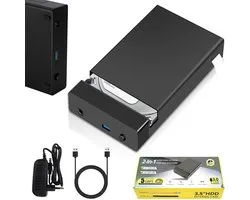 Externe USB 3.0-behuizing voor SATA 2,5/3,5" harde schijven/SSD's - ABS - Zwart