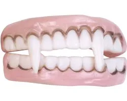 Dents de vampire Fun World Halloween Fausses dents Prothèses canines Décoration Horreur Accessoire de déguisement pour déguisement d'Halloween Dracula - Wit - 100 % PVC - Fausses dents