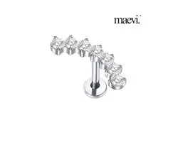 Piercing d'oreille Maevi® - Couleur : Argent - Taille : 12 x 6 MM - Titane - Tragus / Cartilage / Helix / Conque - Piercing d'oreille - Bijou de piercing - Haute qualité - Piercing labret - Bijou de Luxe - Boucles d'oreilles