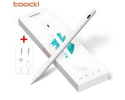 Toocki |Universele Stylus Pen - Alternatief Apple Pencil - Geschikt voor Apple iPad - Mini - ipad pro vanaf 2018 - Active Stylus Pencil | Pencil Pen | Apple iPad | Tablet, Macbook ,Apple Telefoons |Palm rejection |Magnetisch| Teken pen |2X Tips|Wit