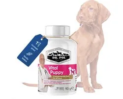 Dr. Pol Vital Puppy - Complément alimentaire pour chien - Croissance & Développement - Avec Biaminoée® et collagène de type II et glucosamine - 90 g, 180 comprimés