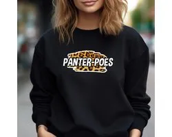 Pull femme chat panthère - Taille M - Coloris noir. Pull chaud - Conseil cadeau froid.