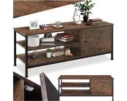 tectake - Meuble TV Durban industriel foncé - 110x40x45,5cm - 404640