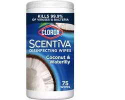Clorox Coco Nénuphar - Lingettes désinfectantes - 75 pièces
