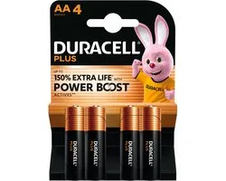 Duracell Plus alkaline AA-batterijen - 4 stuks