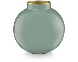 Pip Studio Vaas - Décoration - Vase à Fleurs en Métal - Vert Clair - 17 cm