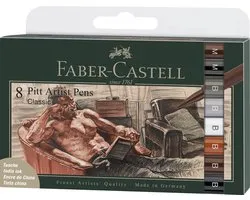 Faber-Castell tekenstift - Pitt Artist Pen - 8-delig - Classic - FC-167172