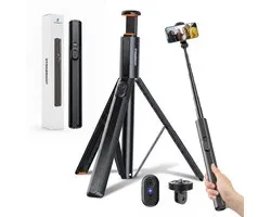 DynaBright XXL Selfie Stick Universeel - 180 CM Statief + Tripod - Telefoon Statief - Geschikt voor iPhone & Samsung - Zwart