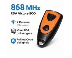 RDA Victory ECO Handzender - 2-Kanaals 868 MHz - Compatibel met RDA Ontvangers