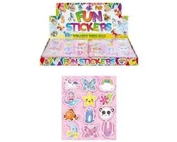 120 Stuks - Fun Stickers - Schattige Stickervellen - In Display - Sticker - Uitdeelcadeautjes - Traktatie kinderen - Meisjes