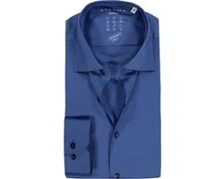 ETERNA modern fit overhemd - superstretch lyocell heren overhemd - midden blauw - Strijkvriendelijk - Boordmaat: 40