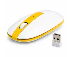 Souris d'ordinateur portable de Office G-199 Souris optique sans fil USB 2,4 GHz 1600 DPI - jaune