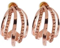 Behave - Oorbellen dames - modern design met steentjes - avondlook