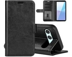 MobyDefend Hoesje - Geschikt voor Sony Xperia 10 VII - Wallet Book Case (Sluiting Achterkant) - Zwart