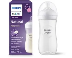 Philips Avent Natural Response Babyfles 330ml – Flow 4 - Plastic - 1 fles - SCY906/01