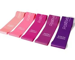 Resistance Bands - Fitness Elastieken Set van 5 - Roze Latex Weerstandsbanden - Benen en Billen - Booty Bands