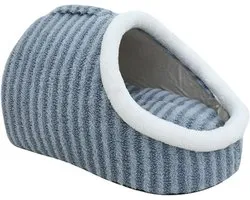 Cozy Hideaway Pet Bed, Dog Bed with Cover Cave, Cat Sleeping Bag for Indoor Cats, Cozy Cocoon Pet Bed for Dogs (M-7.5Kg(55 * 40 * 30cm),Blue)