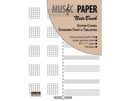 MUSIC PAPER NoteBook - Guitar Chord, Standard Staff & Tablature