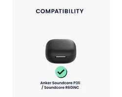 kwmobile coque pour étui d'écouteurs - compatible avec Anker Soundcore P31i / Soundcore R60iNC - Housse de protection tendance pour écouteurs sans fil en noir