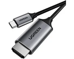 Ugreen USB C Kabel naar 4K HDMI 1.5 meter - 4K Ultra HD - 60fps - gewoven coating - metalen behuizing