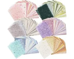 156 Sheets Scrapbook Paper and Mesh Fabric Assorted Set - 6 Pieces Mixed Special Textured Paper for Scrapbooking Kit Junk Journal Supplies Planner Mixed Media Collage Card Making