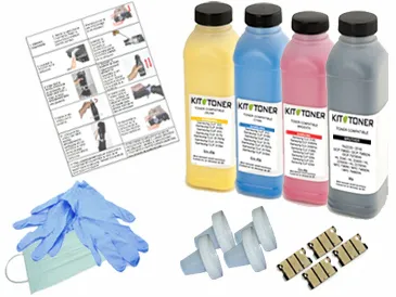 XEROX Phaser 6015 - 4 x Kits de recharge toner compatibles Noir, Cyan, Jaune, M