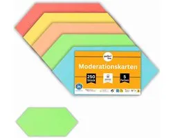 perfect line - 250 moderation cards, diamond shape, intensive colours, recycled cardboard 24 x 10.5 cm, premium quality, extra strong, Made in Germany, Blue Angel certified