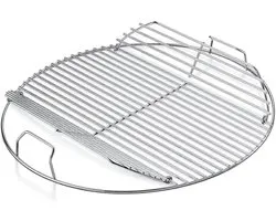 54.6CM 7436 Rond Inklapbaar Kookrooster voor Weber 57CM Houtskoolgrills One-Touch Waterkoker PCH835, Performer, Bar-B-Kettle en Master-Touch, Verchroomd Roestvrijstalen Kookrooster