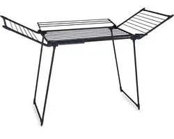 Meisterhome - Extra Groot Droogrek - Zwart- inklapbaar – Droogtoren - 25 meter drooglengte – Extra stevig en licht - Wasrek van carbon staal – Tot 30kg wasgoed