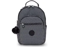 kipling vrijetijdsrugzak rugzak Basic Print Seoul Backpack Signature Print zwart