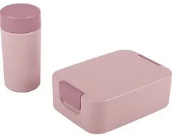 Sunware Sigma home Broodtrommel + Drinkbeker - Roze - 1, 33L