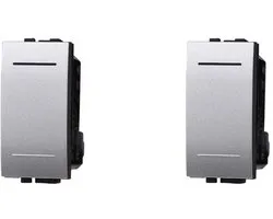 Drukknop 16A Enkelpolig - Grijs - Compatibel met Bticino Living Light - Ideaal voor deurbel en timer - ShopVlot