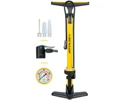 Dunlop Fietspomp met Drukmeter - Fiets Pomp voor Dunlop, Schrader en Frans Ventiel - Staande Pomp Incl. Adaptoren voor Waterspeelgoed en Ballen