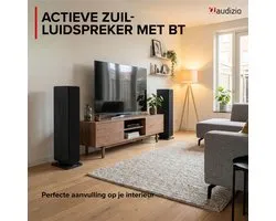 Audizio Arco HiFi speaker - Enceinte sur pied - Enceinte Tower avec woofers de 4 pouces - 160W - Zwart