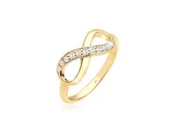 Elli - Ring - Dames Infinity Symbool Oneindigheid Trend met Zirkonia Kristallen in 925 Sterling Zilver - Dames