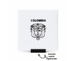 Colombia tegeltje met tegelhouder - Piloot - Colombia cadeau - tegeltjes met tekst - beste land - Leuk cadeau voor je Vriend om te geven - spreuktegels - 10.8x10.8 CM