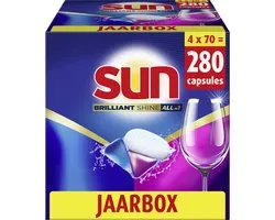 Sun - Vaatwastabletten - Brilliant Shine - All-in 1 - 280 Capsules - Voordeelverpakking