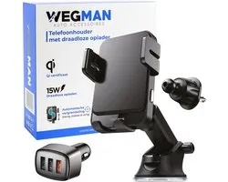 Wegman 15w Support téléphone Voiture Induction - Chargeur Induction Voiture - Convient pour Grille Aération Porte, fenêtre, tableau de bord - Opération à Une Main - Phone holder - Support téléphone portable voiture