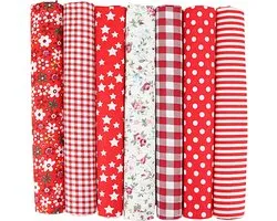 7 Pieces Patchwork Fabric Packs, 50 x 50 cm Fabric for Sewing, Furoshiki Patchin, Cotton Fabric Sold by the Metre - ShopVlot