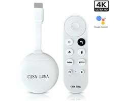 CASA LUMA Android TV Stick 4K Ultra HD –WiFi 6 – Google Assistant & Spraakbediening – Smart TV Box – Netflix , YouTube, Disney+ - Google Play – Chromecast Alternatief
