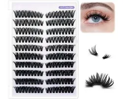 DIY Lash Collection - 180 Clusters - 8-12mm - Cils - Volume Audacieux 50D 60D - Cluster - Morceaux de cils - Cils à presser - Clusters de cils autocollants - Extensions de cils pré-collées - Pas besoin de colle à cils - Facile à retirer
